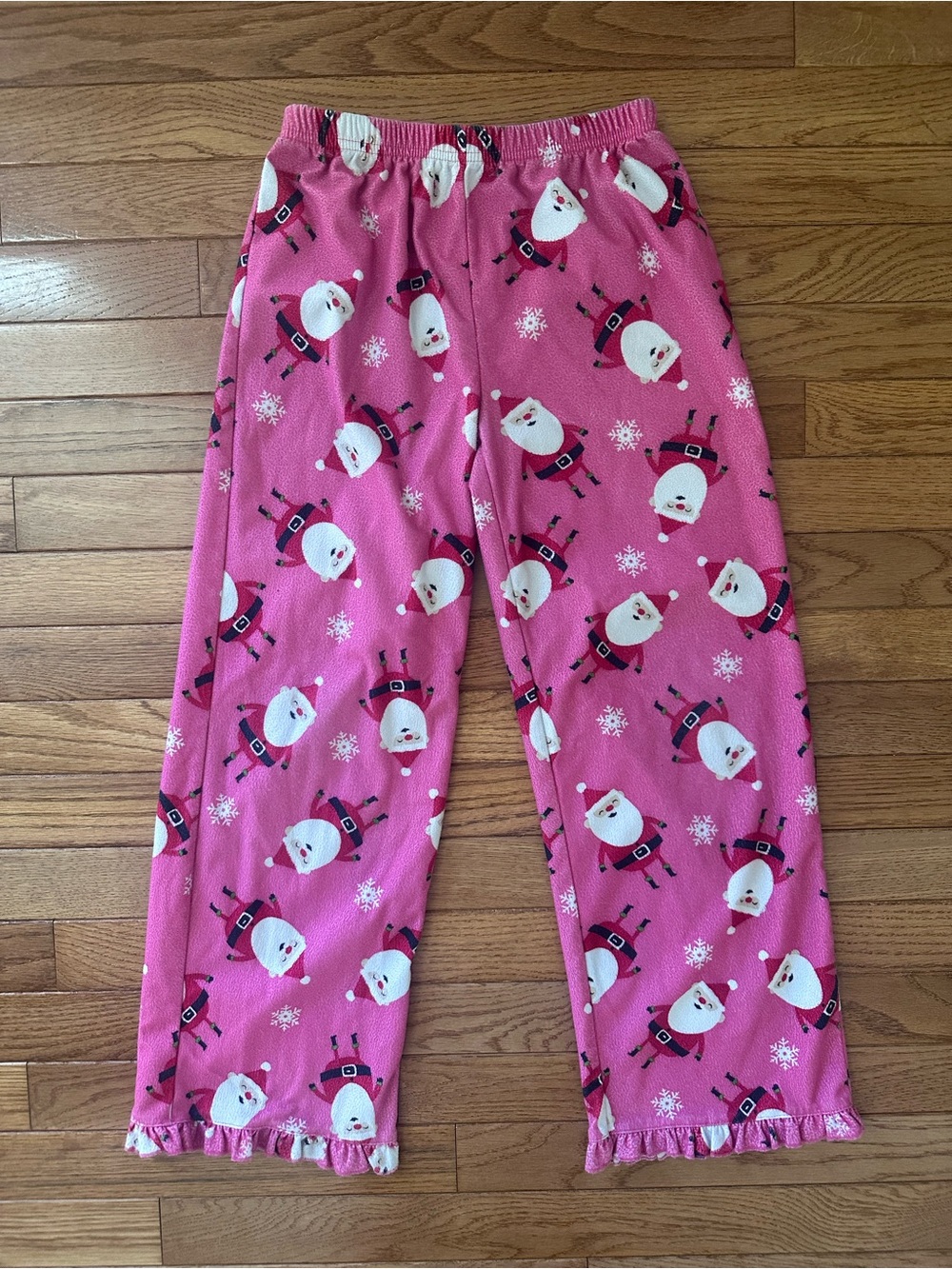 Old navy girls pajama pants pink Santa size 10 youth